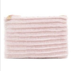 Clare V. faux fur zip pouch